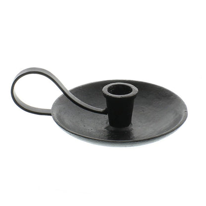 Cast Iron Chamberstick Taper Candle Holder