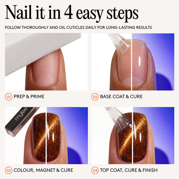Cat-Eye Gel Polish Trio with Magnet - Snow & Sorcery