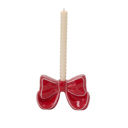 Ceramic Bow Taper Candle Holder
