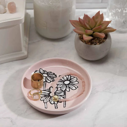 Ceramic Daisy Candle Plate