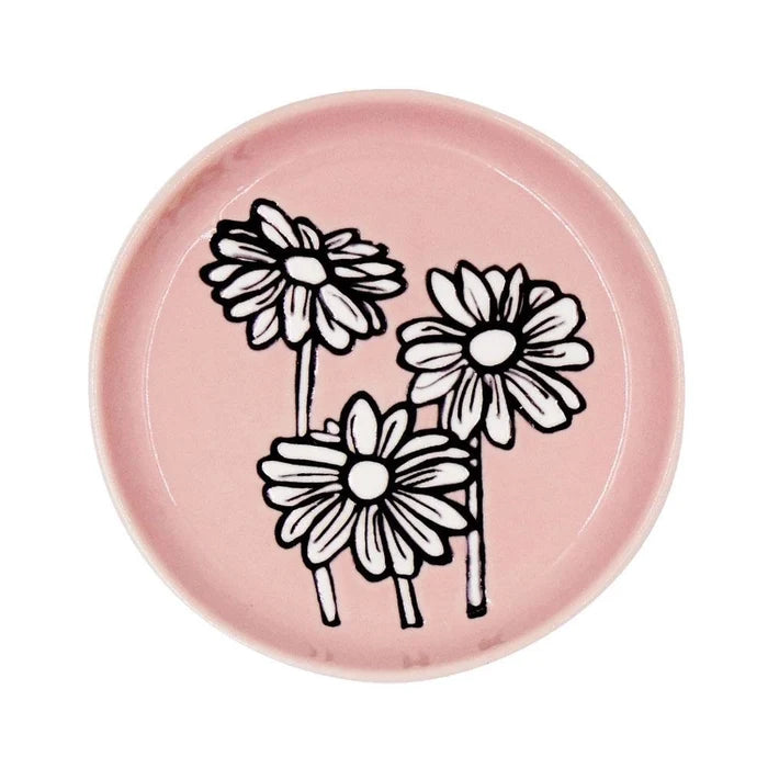 Ceramic Daisy Candle Plate