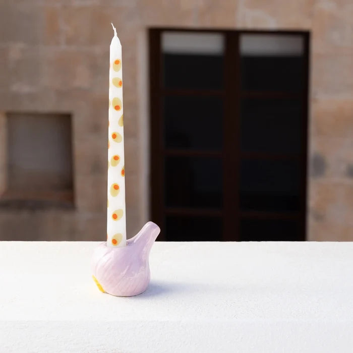 Ceramic Garlic Taper Candle Holder
