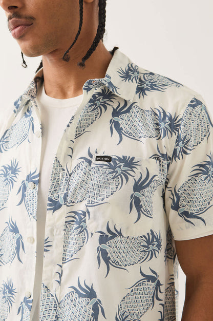 Men's Charter Print Shirt in the color Off White Pineapple - Additional Fit image
