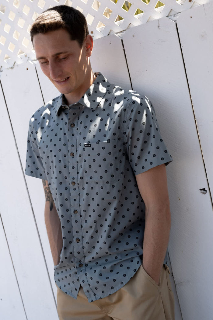 Men's Charter Print Short Sleeve Shirt in the color Micro Street Tile - Men's Lifestyle image