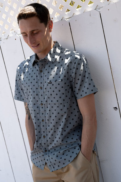 Men's Charter Print Short Sleeve Shirt in the color Micro Street Tile - Men's Lifestyle image