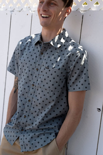 Men's Charter Print Short Sleeve Shirt in the color Micro Street Tile - Men's Lifestyle image