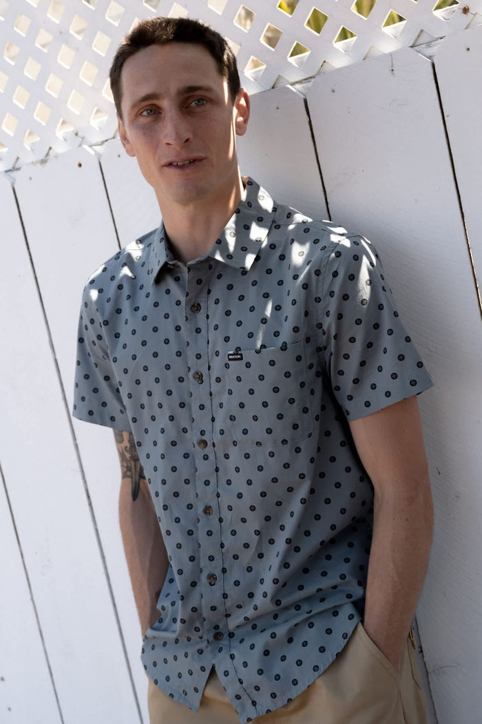 Men's Charter Print Short Sleeve Shirt in the color Micro Street Tile - Men's Lifestyle image
