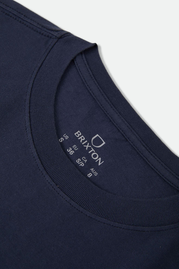 Women's Cherryland Boxy Cropped Crew in the color Washed Navy - Additional Laydown image