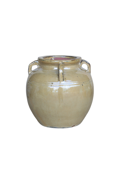 Chevalier Cream Glazed Vase With Handles - Magnolia Lane co. Home + Garden + Gift