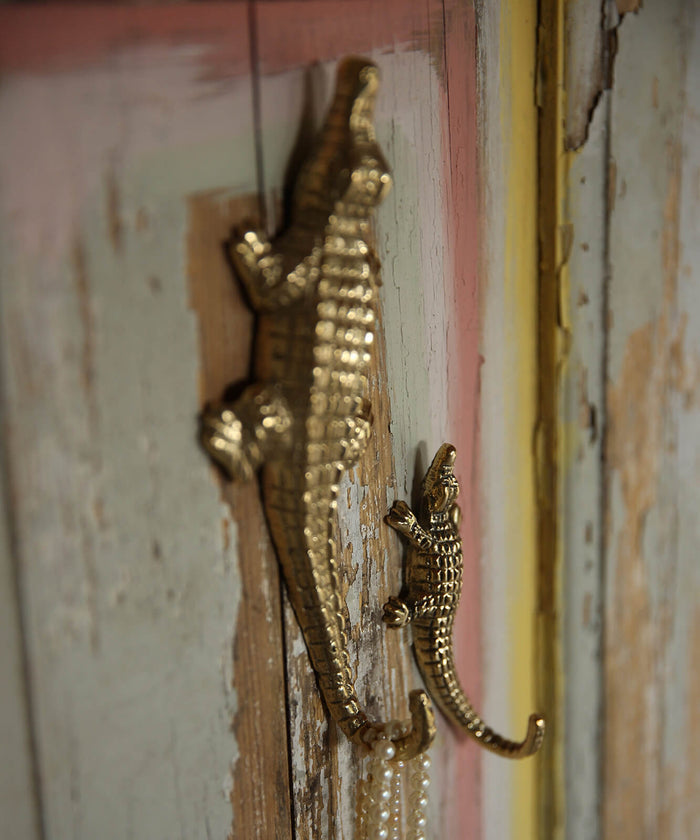 Chewy Crocodile Wall Hook - Recycled Brass