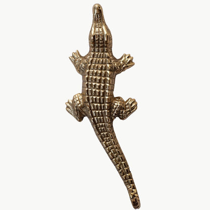 Chewy Crocodile Wall Hook - Recycled Brass