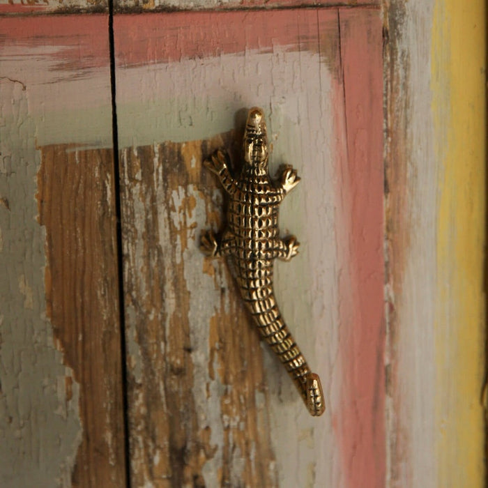 Chewy Crocodile Wall Hook - Recycled Brass