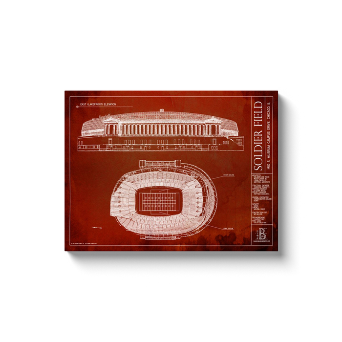 Chicago Bears - Soldier Field - Team Colors - 18x24" Canvas