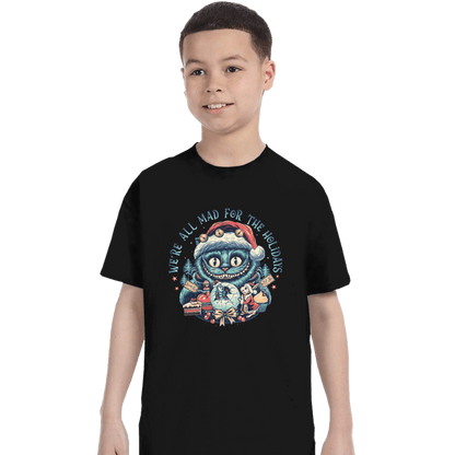 Secret_Shirts T-Shirts, Youth / XS / Black Christmas Cat