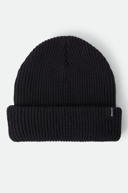 Unisex Chunky Heist Beanie in the color Black - Front Product View
