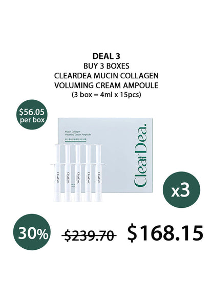 (BUY 3 GREEN) CLEARDEA VOLUMING CREAM AMPOULE