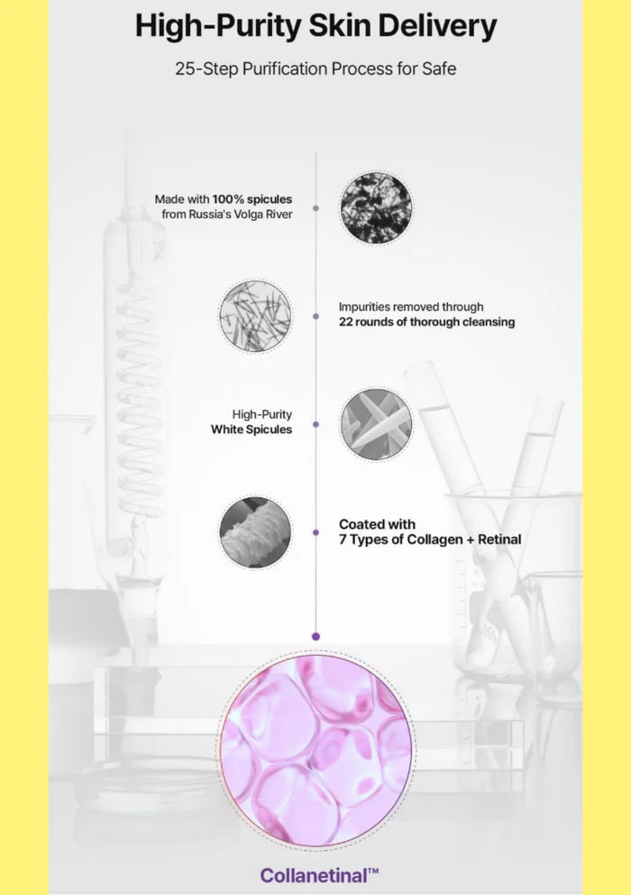 Brightening & Dark Spot Serum in yellow, Hydrating & Calming Serum in light blue, and Elasticity & Revitalizing Serum in light purple, each with a small bottle illustration and descriptive copy.