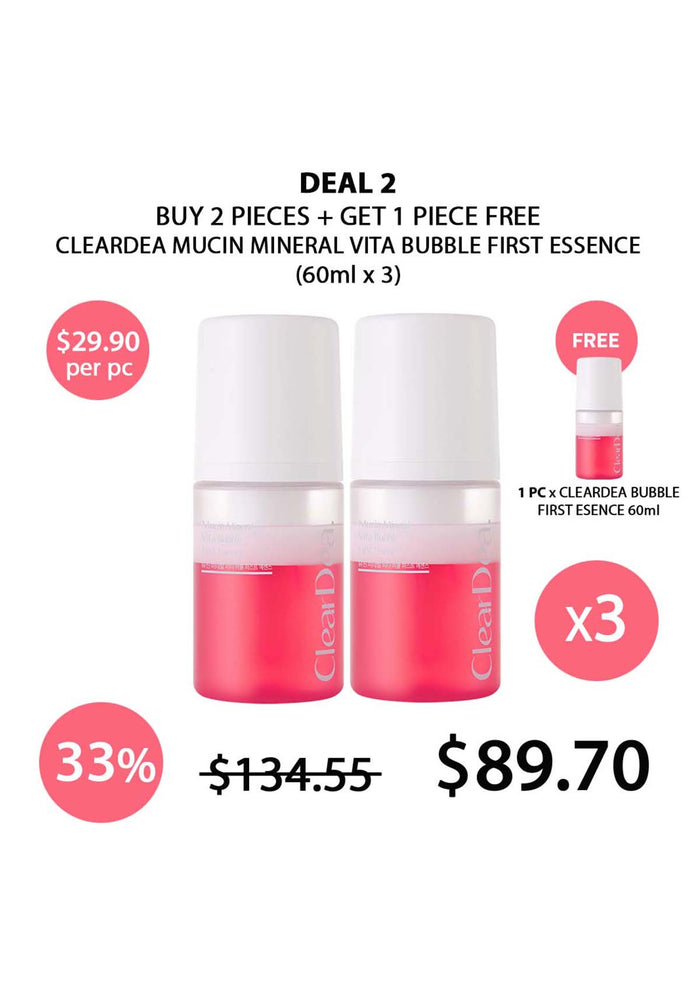 (BUY 2+1 FREE) CLEARDEA MUCIN VITA BUBBLE ESSENCE
