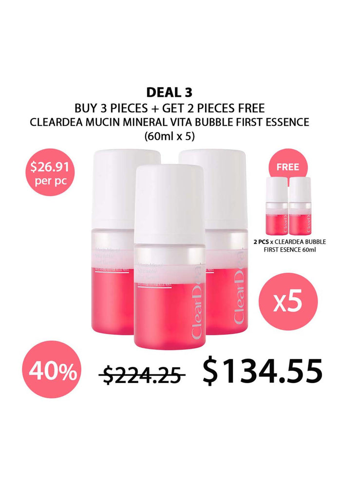 (BUY 3+2 FREE) CLEARDEA MUCIN VITA BUBBLE ESSENCE