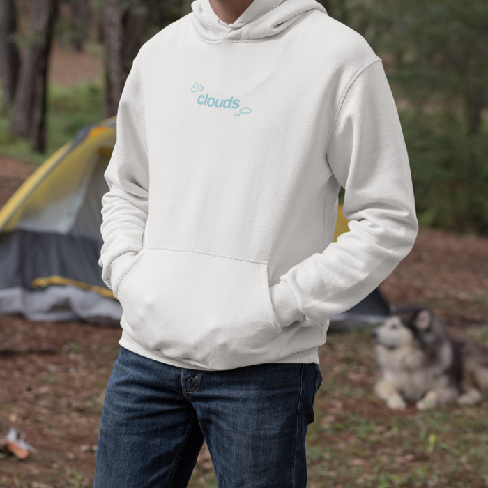 Clouds White Hoodie (Blue)