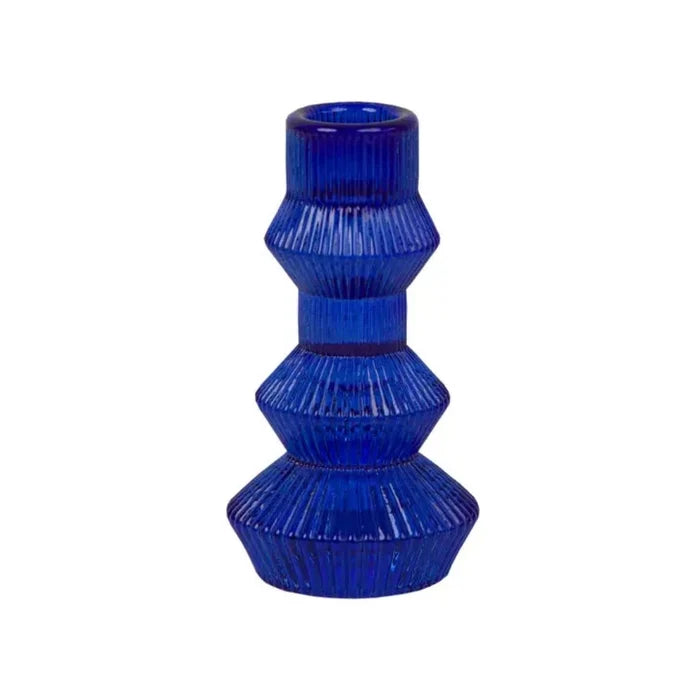 Colorful Glass Taper Candle Holders - 5 Inches