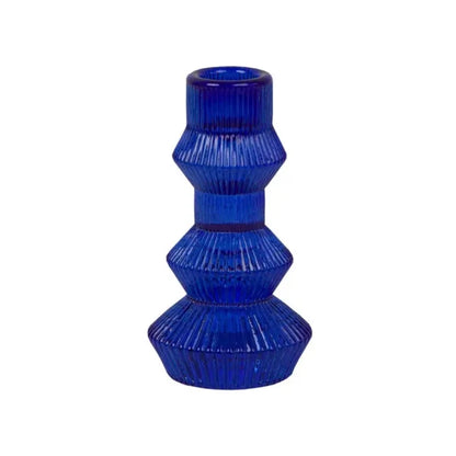 Colorful Glass Taper Candle Holders - 5 Inches