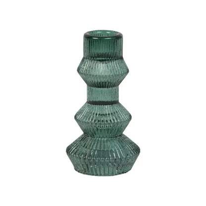 Colorful Glass Taper Candle Holders - 5 Inches