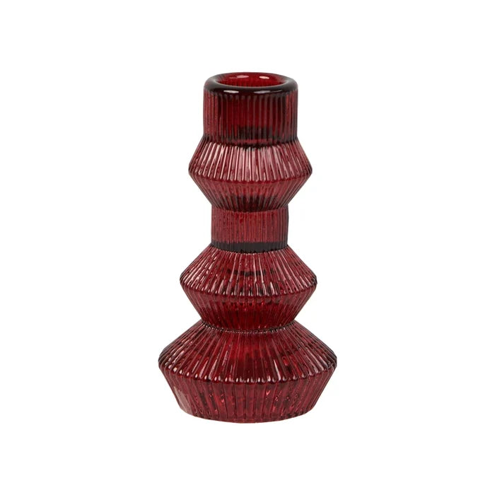 Colorful Glass Taper Candle Holders - 5 Inches