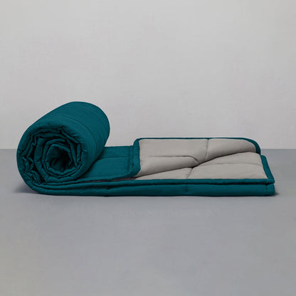 Comforter|Reversible|Microfiber|Comforter|Deep|Teal|And|Ash|Grey|
