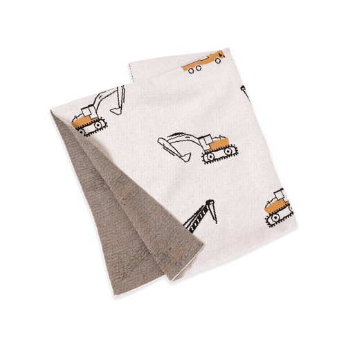 Construction Trucks - Jacquard Sweater Knit Baby Blanket (Organic Cotton)