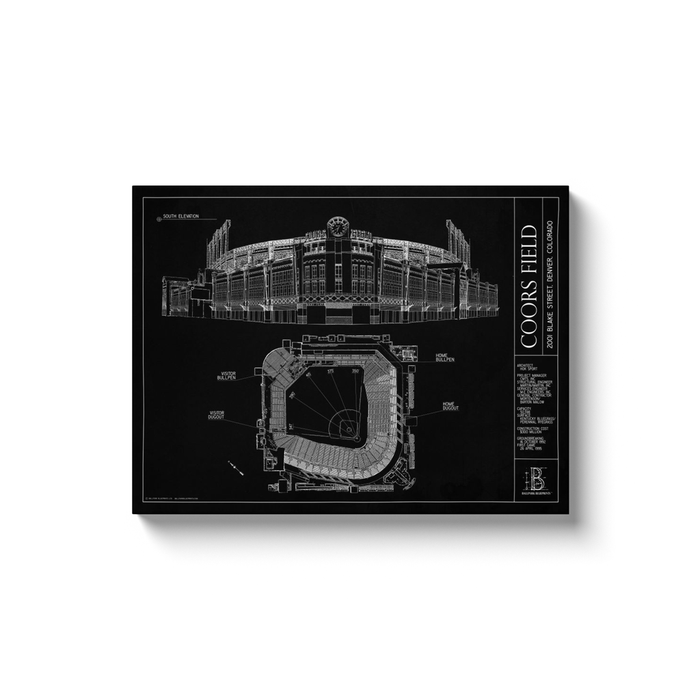 Coors Field 18x24" Canvas Wrap - Black