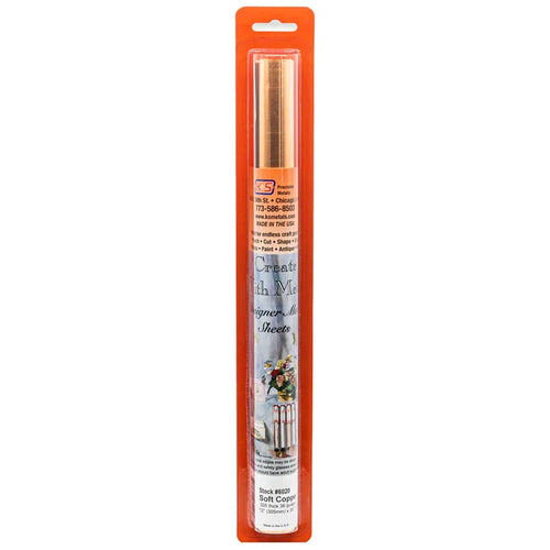 Copper Crafting Foil: 0.005" Thick x 12" Wide x 30" Long (1 Roll) #6020