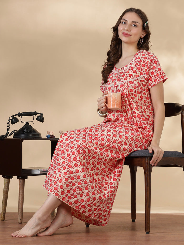 Coral pure cotton lightweight sleepwear for women online
