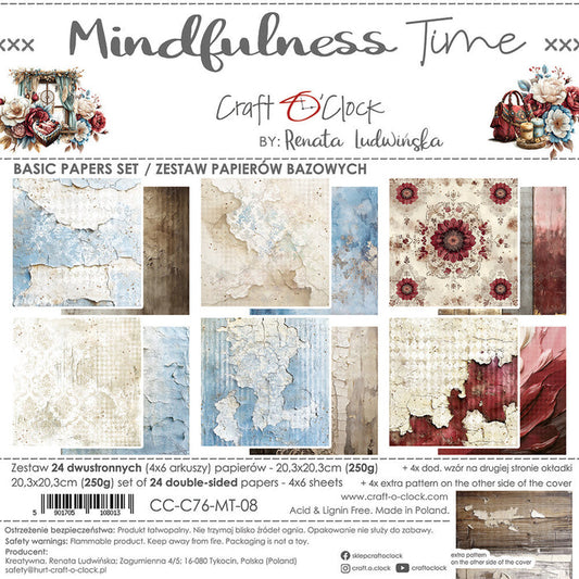 Craft O'Clock - 8X8 Basics Paper Pad - Mindfulness Time. Available at Embellish Away in Bowmanville Ontario Canada.
