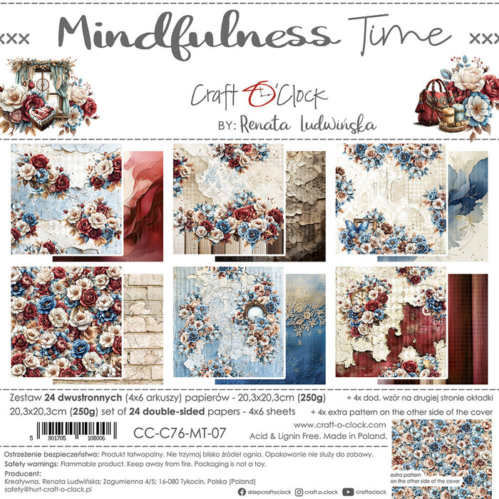 Craft O'Clock - 8X8 Paper Pad - Mindfulness Time. Available at Embellish Away in Bowmanville Ontario Canada.