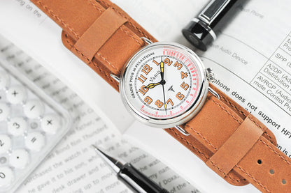 vario 1918 medic watch on single pass leather bund strap