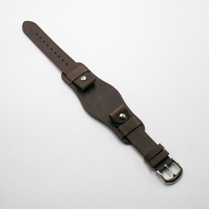 vario crazy horse leather watch strap  grey