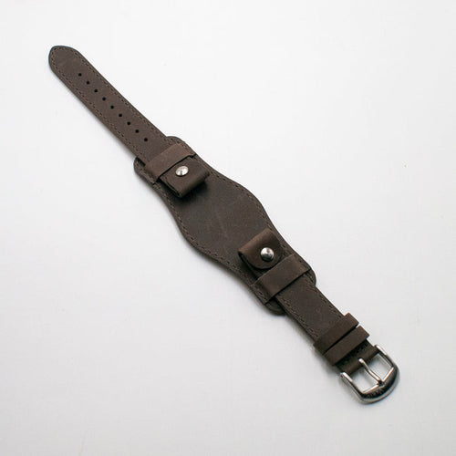 vario crazy horse leather watch strap  grey