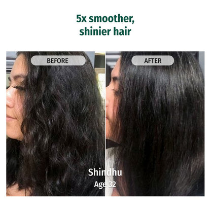 vilvah cream conditioner gives 5x smoother, shinier hair