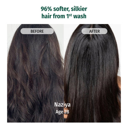 vilvah cream conditioner gives 96% softer, silkier hair from first wash