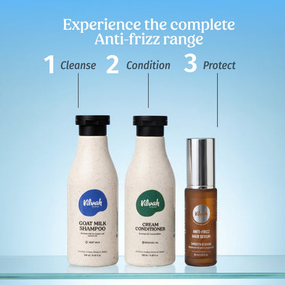 experience the complete vilvah's anti-frizz range