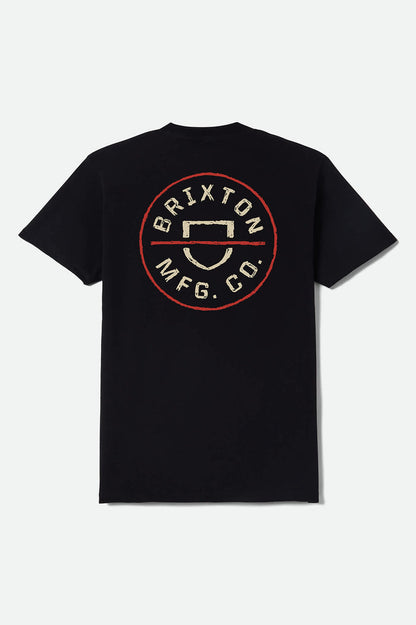 Crest II Standard T-Shirt - Black/Ivory/Brick Red