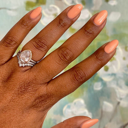 CS - Gel displayed on natural nails in a smooth, petal-soft peach shade for a polished at-home gel manicure look