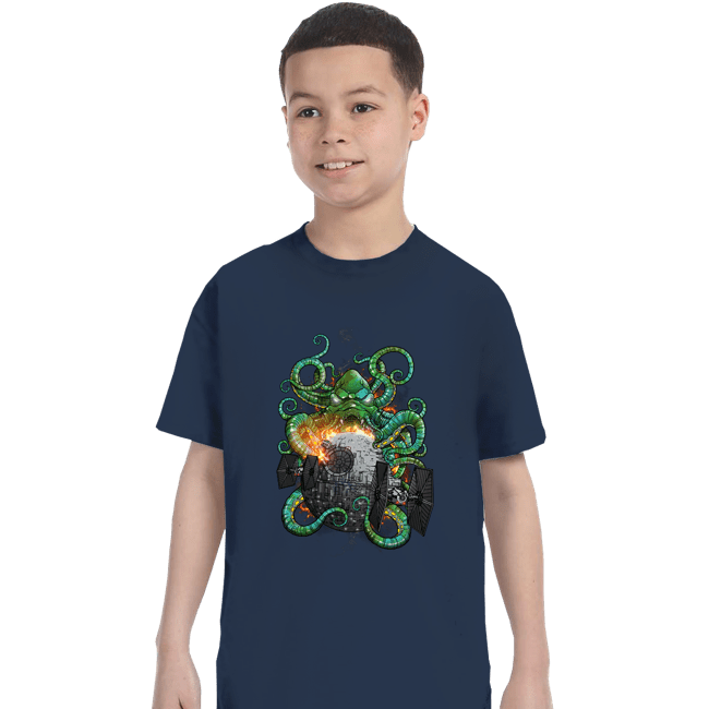 Shirts T-Shirts, Youth / XS / Navy Cthulhu Strikes Back