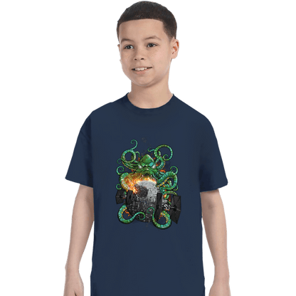 Shirts T-Shirts, Youth / XS / Navy Cthulhu Strikes Back