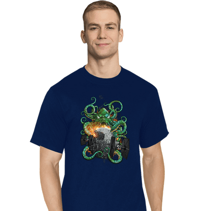 Shirts T-Shirts, Tall / Large / Navy Cthulhu Strikes Back