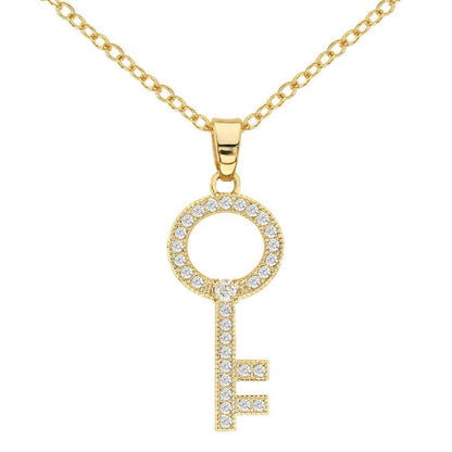 Cubic Zirconia Key Necklace - ikatehouse