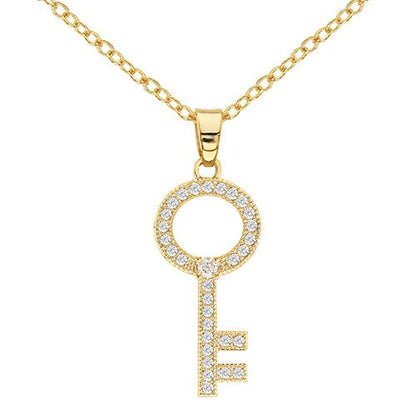 Cubic Zirconia Key Necklace - ikatehouse