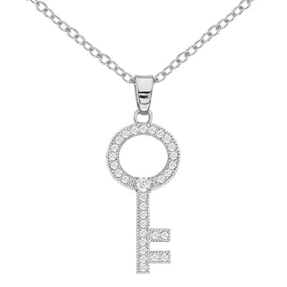 Cubic Zirconia Key Necklace - ikatehouse