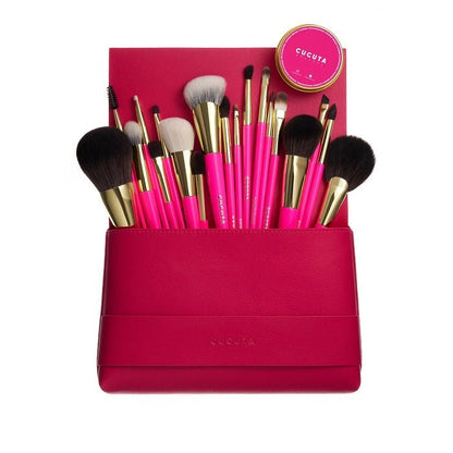 CUCUTASANGELS ESSENTIALS - Set 19 Pensule Cu Pouch Roz - skinseen.ro